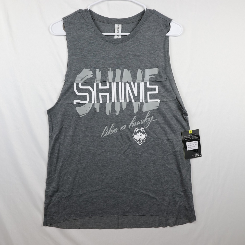 Colosseum Relevant Tank Shirt Womens Small Gray Shine Like A‎ Husky Athletic Top